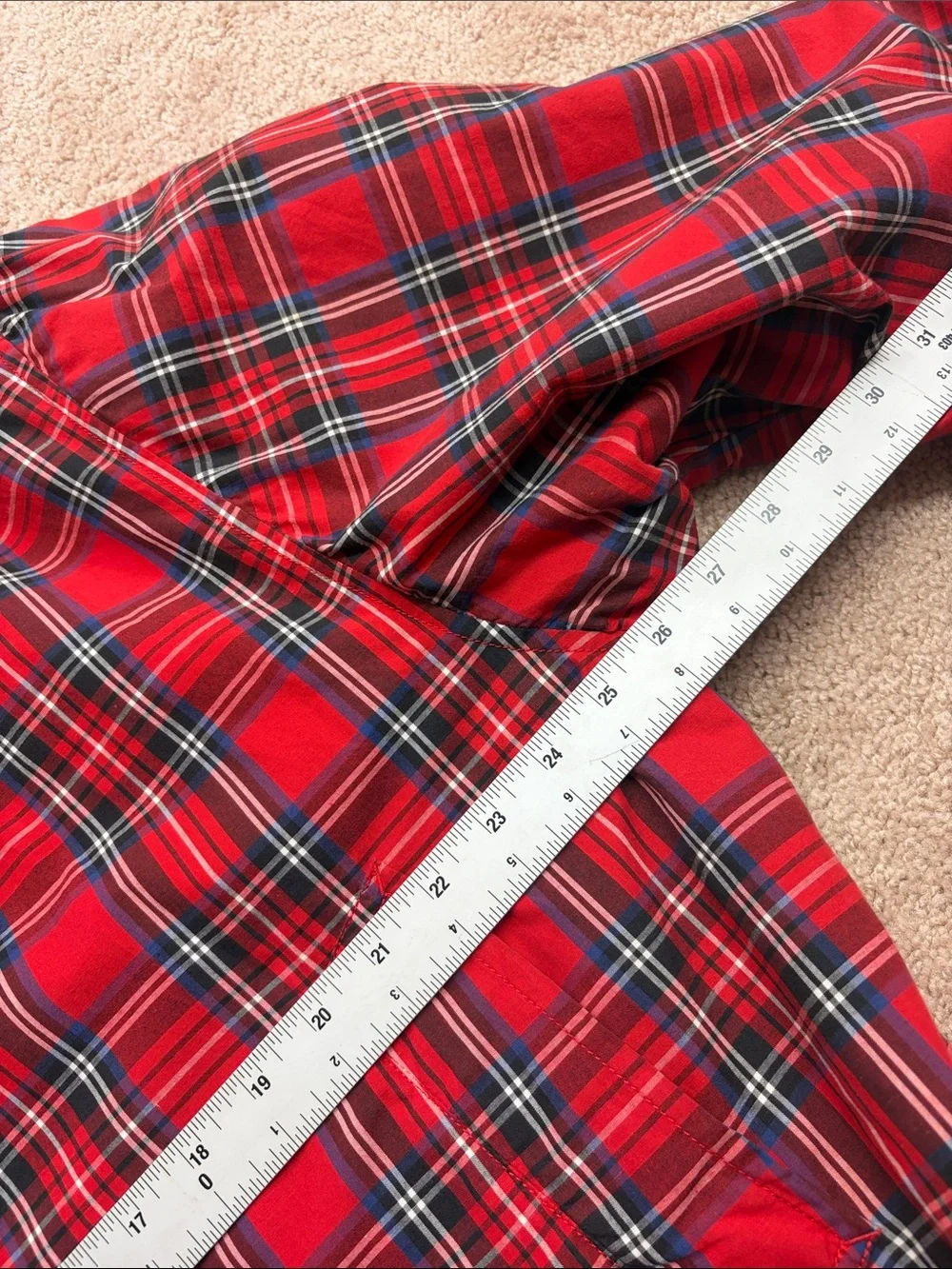 Tommy Hilfiger Men’s VTG 90s/Y2K Red Tartan Plaid Quilt-Lined Shirt Jacket. L/G
